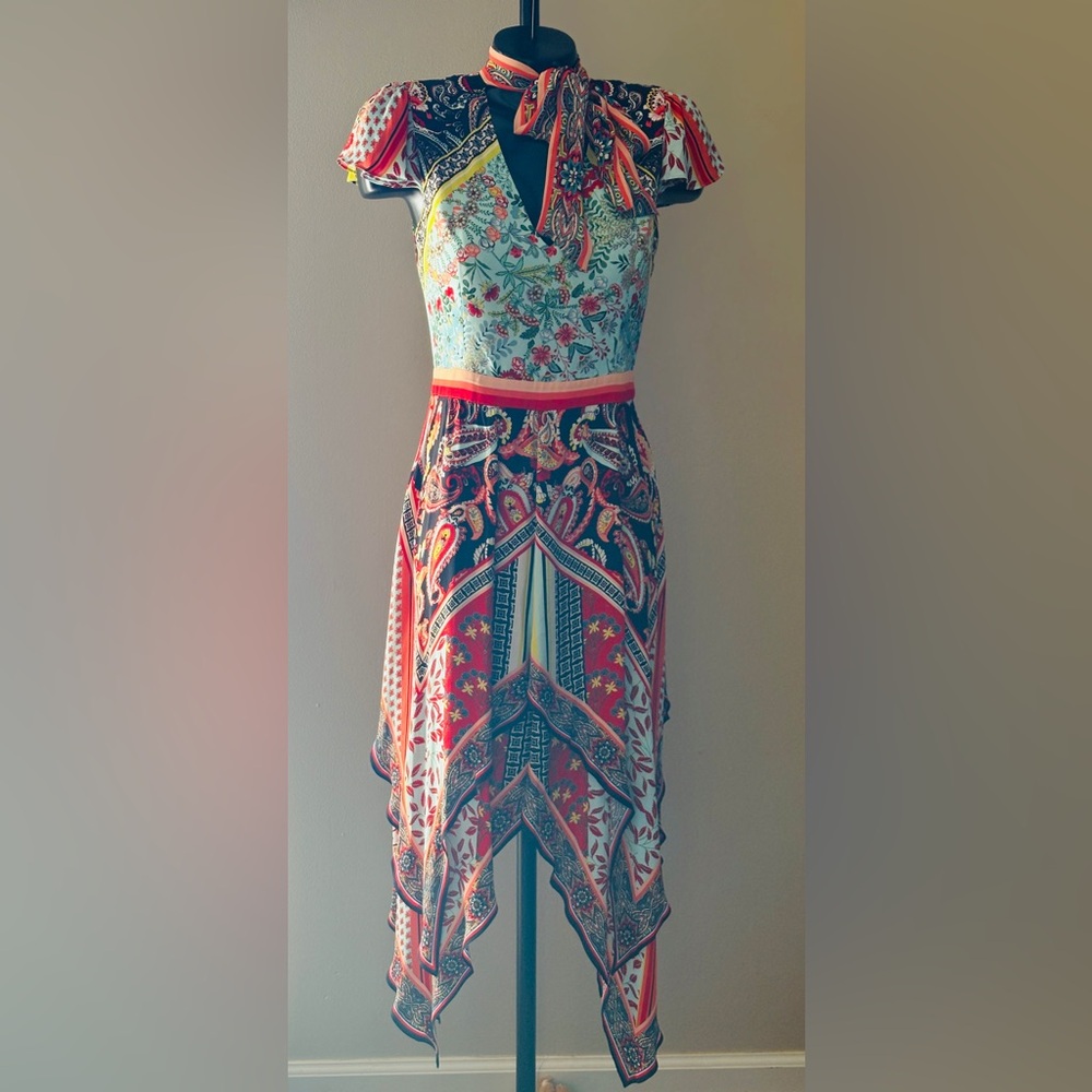Alice + Olivia Multicolor Patterned Boho Dress 6 fits like a 4!!!